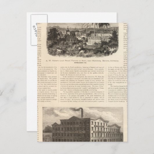 Carte Postale Les crayons de plomb de AW Faber (Devant / Derrière)