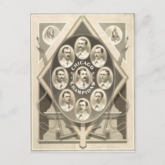 Carte Postale Les Cubs de Chicago gagnent le 1er Pennant Nationa (Devant)
