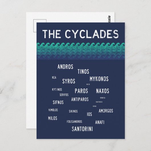 Carte Postale Les Cyclades, Grèce (Devant / Derrière)