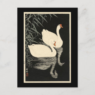Carte Postale Les cygnes Vintages d'Ohara Koson