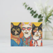 Carte Postale Les Dames aux Chats (Debout devant)