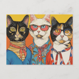 Carte Postale Les Dames aux Chats