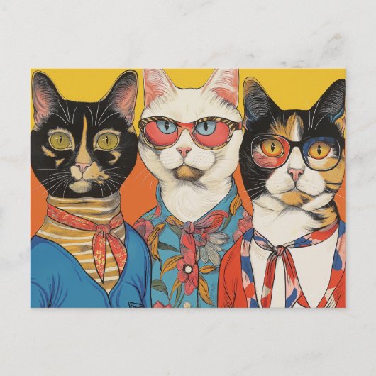 Carte Postale Les Dames aux Chats (Devant)