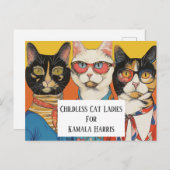 Carte Postale Les Dames De Chat Sans Enfant Pour Kamala (Devant / Derrière)