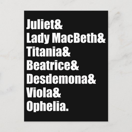 Carte Postale Les dames de Shakespeare (Devant)