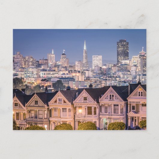 Carte Postale Les Dames Peintes & Skyline | San Francisco, CA (Devant)