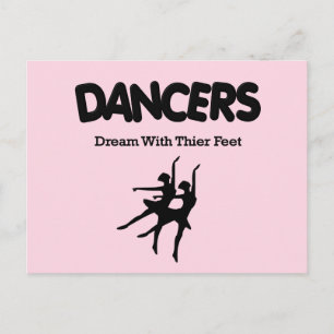 Carte Postale Les danseurs de ballet rêvent avec leurs pieds