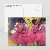 Carte Postale Les Danseuses roses, avant le ballet d'Edgar Degas (Devant / Derrière)