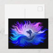 Carte Postale Les dauphins au clair de lune (Devant / Derrière)