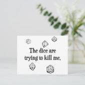 Carte Postale Les dés essaient de me tuer (Debout devant)
