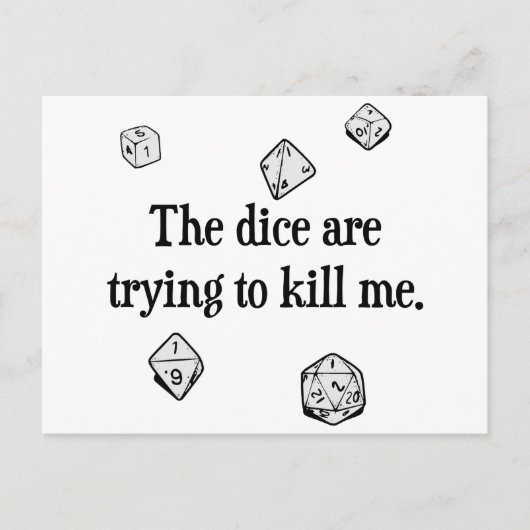 Carte Postale Les dés essaient de me tuer (Devant)