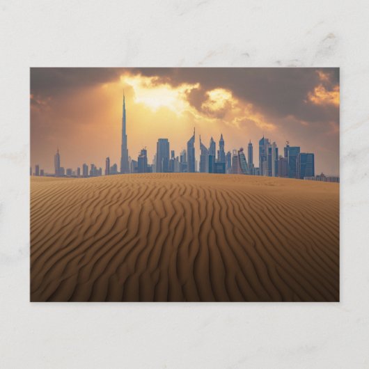 Carte Postale Les déserts | Vue Skyline de Dubaï depuis la dune (Devant)