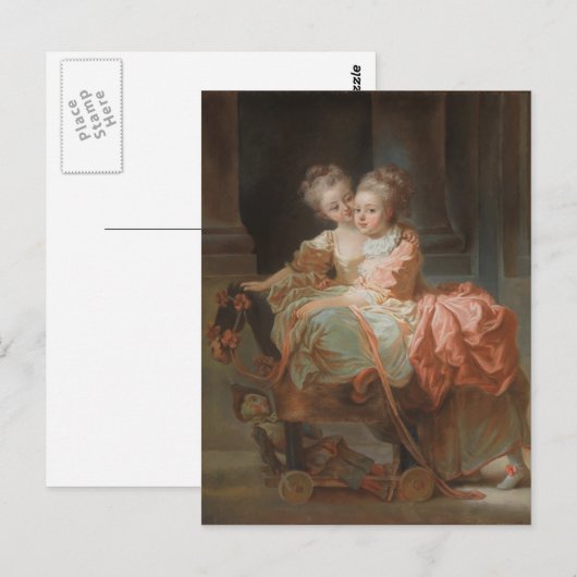 Carte Postale Les Deux Soeurs - Jean-Honoré Fragonard (Devant / Derrière)