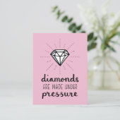 Carte Postale Les Diamants Sont Faits Sous Pression, Motivationn (Debout devant)