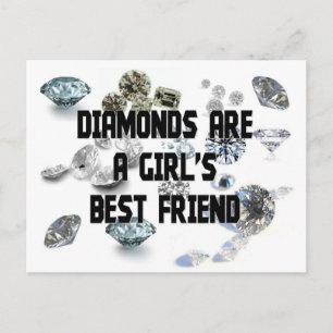 Carte Postale Les diamants sont le meilleur ami d'une fille