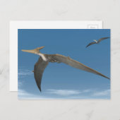 Carte Postale Les dinosaures de Pteranodon volent - rendu 3D (Devant / Derrière)