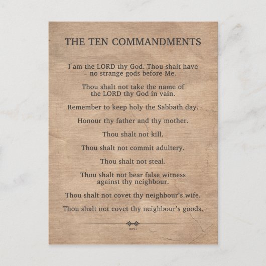 Carte Postale Les dix commandements (Devant)