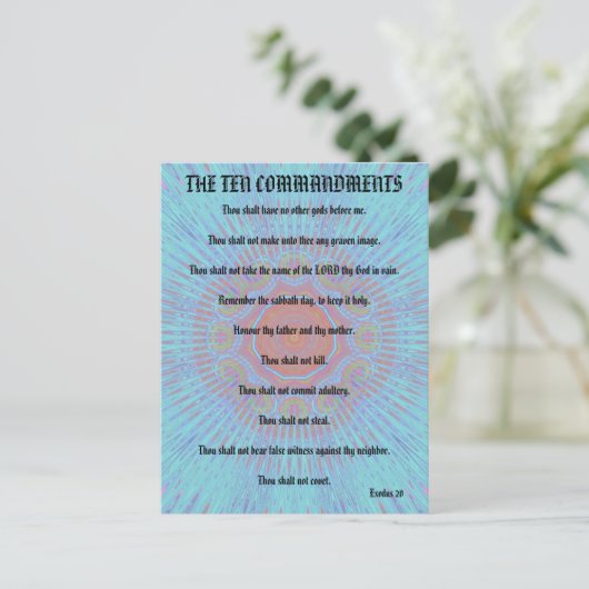 Carte Postale Les Dix Commandements "Expressions extérieures" (Debout devant)