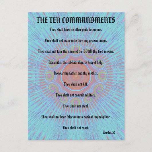 Carte Postale Les Dix Commandements "Expressions extérieures" (Devant)