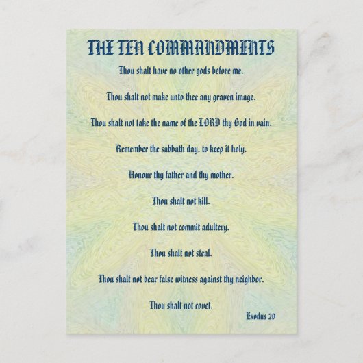 Carte Postale Les Dix Commandements Pastel Floral (Devant)