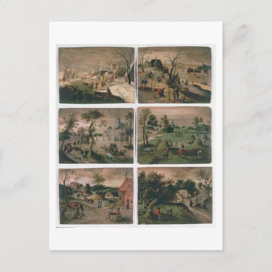 Carte Postale Les douze mois de l'année : janvier, février, (Devant)