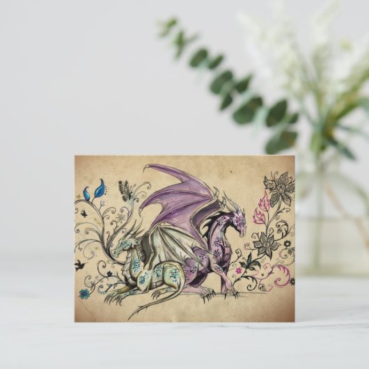 Carte Postale Les dragons fleuris - (Debout devant)