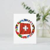 Carte Postale Les drapeaux des cantons de Suisse (Debout devant)