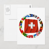 Carte Postale Les drapeaux des cantons de Suisse (Devant / Derrière)