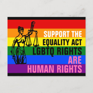 Carte Postale Les droits LGBTQ sont un drapeau Gay pride des dro