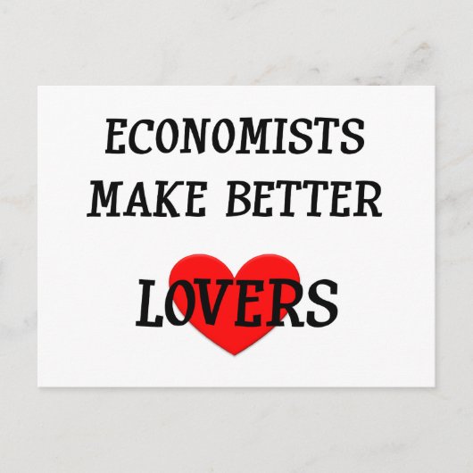 Carte Postale Les économistes deviennent de meilleurs amoureux (Devant)