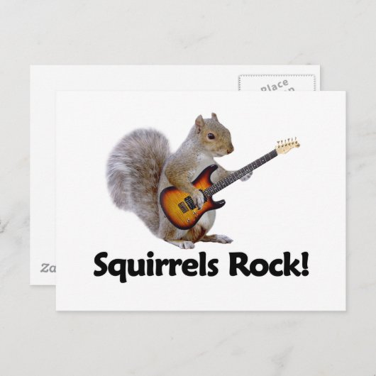 Carte Postale Les écureuils Rock ! (Devant / Derrière)