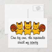 Carte Postale Les écureuils volent ma santé mentale (Devant / Derrière)