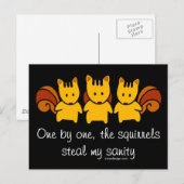 Carte Postale Les écureuils volent ma santé mentale (Devant / Derrière)