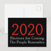 Carte Postale Les élections de 2020 sont à venir dont le peuple  (Devant / Derrière)