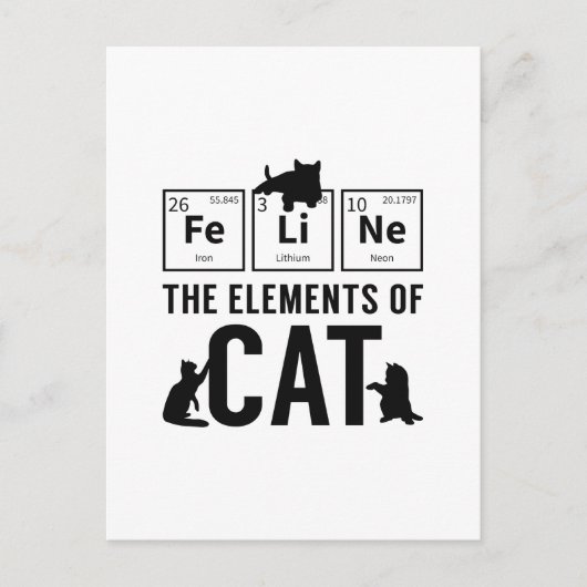 Carte Postale Les Éléments Du Chat (Devant)