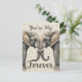 Carte Postale Les éléphants dans l'art de l'amour pour toujours (Debout devant)