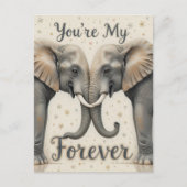 Carte Postale Les éléphants dans l'art de l'amour pour toujours (Devant)