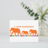 Carte Postale Les éléphants d'orange marchent (Debout devant)