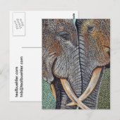 Carte Postale Les éléphants n'oublient jamais (Devant / Derrière)