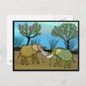 Carte Postale Les éléphants n'oublient jamais (Devant / Derrière)