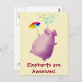 Carte Postale Les éléphants sont géniaux (Devant / Derrière)