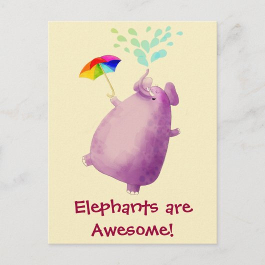 Carte Postale Les éléphants sont géniaux (Devant)