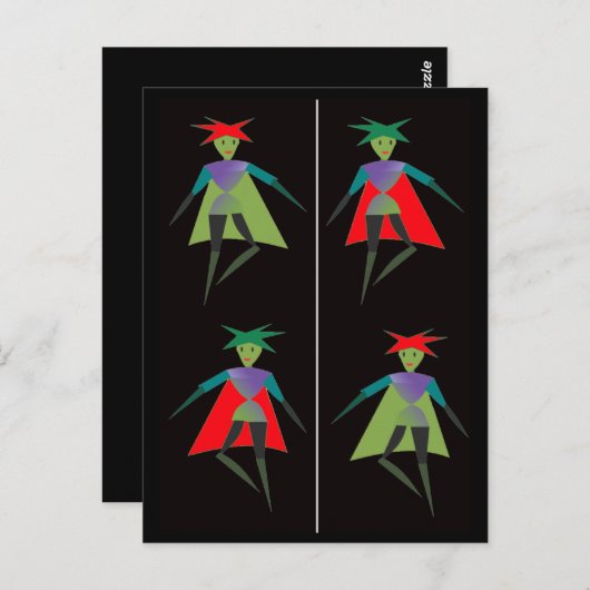 Carte Postale Les elfes de danse signet (Devant / Derrière)