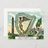 Carte Postale Les Emblèmes historiques de l'Irlande (Devant / Derrière)