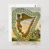 Carte Postale Les emblèmes historiques de l'Irlande (Devant / Derrière)