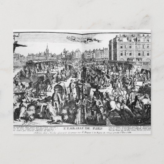 Carte Postale Les embouteillages à Paris (Devant)