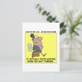 Carte Postale Les employés heureux cessent de penser (Debout devant)