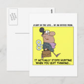 Carte Postale Les employés heureux cessent de penser (Devant / Derrière)