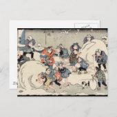 Carte Postale Les enfants chinois dans la neige (Devant / Derrière)