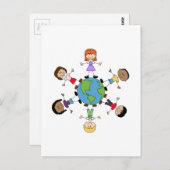 Carte Postale Les Enfants Dans Le Monde (Devant / Derrière)
